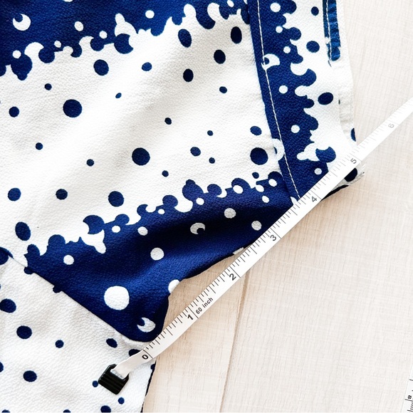 Navy and white polka dotted short sleeve blouse - Picture 6 of 7